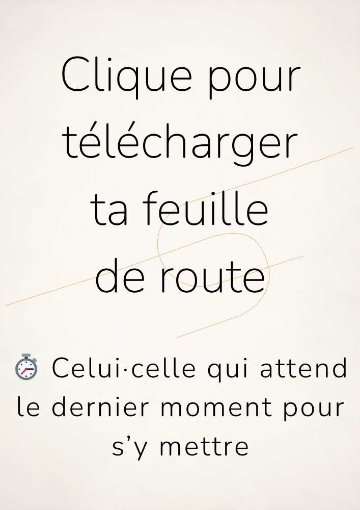 Feuille de route procrastinateur